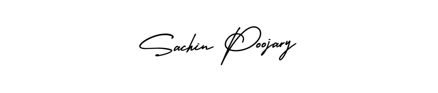 if you are searching for the best signature style for your name Sachin Poojary. so please give up your signature search. here we have designed multiple signature styles  using AmerikaSignatureDemo-Regular. Sachin Poojary signature style 3 images and pictures png