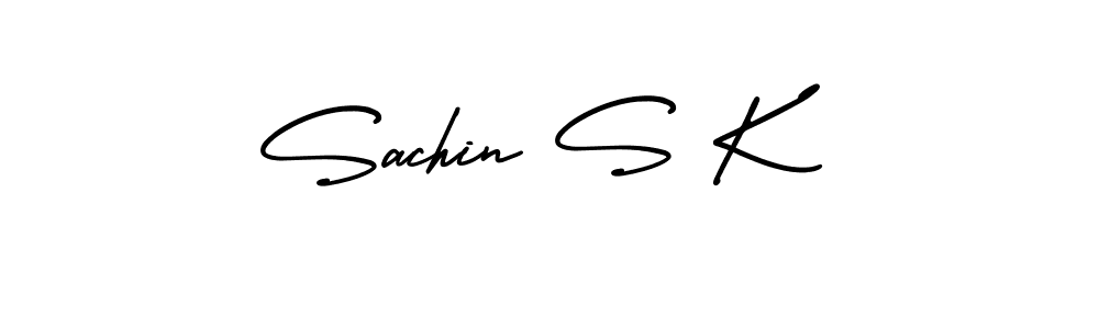 Create a beautiful signature design for name Sachin S K. With this signature (AmerikaSignatureDemo-Regular) fonts, you can make a handwritten signature for free. Sachin S K signature style 3 images and pictures png