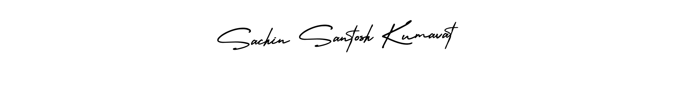 The best way (AmerikaSignatureDemo-Regular) to make a short signature is to pick only two or three words in your name. The name Sachin Santosh Kumavat include a total of six letters. For converting this name. Sachin Santosh Kumavat signature style 3 images and pictures png