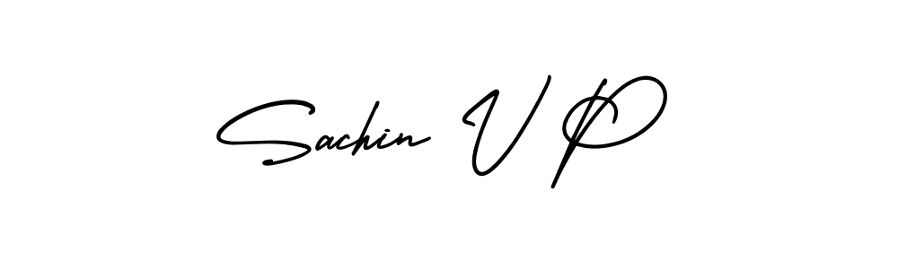 The best way (AmerikaSignatureDemo-Regular) to make a short signature is to pick only two or three words in your name. The name Sachin V P include a total of six letters. For converting this name. Sachin V P signature style 3 images and pictures png