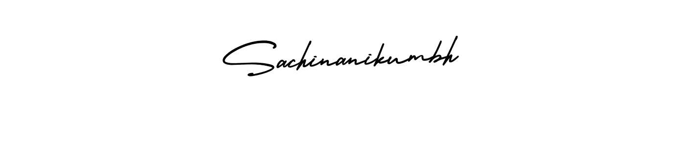 You should practise on your own different ways (AmerikaSignatureDemo-Regular) to write your name (Sachinanikumbh) in signature. don't let someone else do it for you. Sachinanikumbh signature style 3 images and pictures png