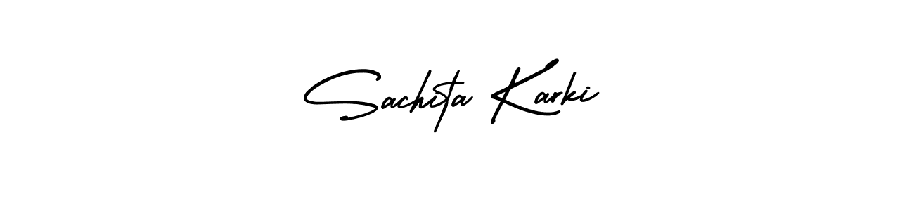 Create a beautiful signature design for name Sachita Karki. With this signature (AmerikaSignatureDemo-Regular) fonts, you can make a handwritten signature for free. Sachita Karki signature style 3 images and pictures png