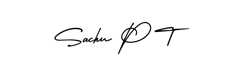 if you are searching for the best signature style for your name Sachu P T. so please give up your signature search. here we have designed multiple signature styles  using AmerikaSignatureDemo-Regular. Sachu P T signature style 3 images and pictures png