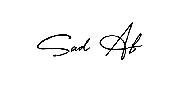 The best way (AmerikaSignatureDemo-Regular) to make a short signature is to pick only two or three words in your name. The name Sad Af include a total of six letters. For converting this name. Sad Af signature style 3 images and pictures png