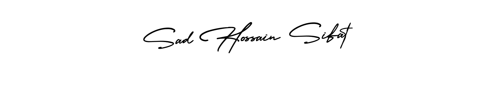 The best way (AmerikaSignatureDemo-Regular) to make a short signature is to pick only two or three words in your name. The name Sad Hossain Sifat include a total of six letters. For converting this name. Sad Hossain Sifat signature style 3 images and pictures png