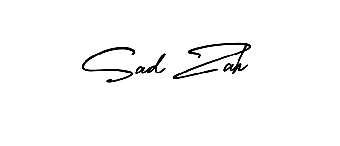 How to make Sad Zah signature? AmerikaSignatureDemo-Regular is a professional autograph style. Create handwritten signature for Sad Zah name. Sad Zah signature style 3 images and pictures png