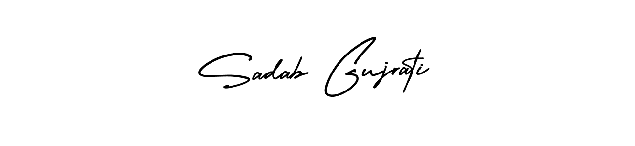 How to make Sadab Gujrati name signature. Use AmerikaSignatureDemo-Regular style for creating short signs online. This is the latest handwritten sign. Sadab Gujrati signature style 3 images and pictures png