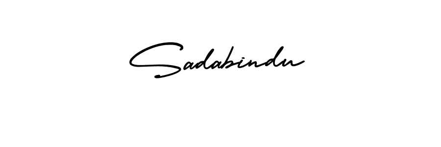 The best way (AmerikaSignatureDemo-Regular) to make a short signature is to pick only two or three words in your name. The name Sadabindu include a total of six letters. For converting this name. Sadabindu signature style 3 images and pictures png