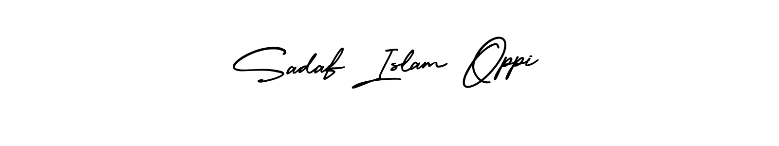 How to make Sadaf Islam Oppi name signature. Use AmerikaSignatureDemo-Regular style for creating short signs online. This is the latest handwritten sign. Sadaf Islam Oppi signature style 3 images and pictures png