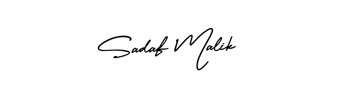 The best way (AmerikaSignatureDemo-Regular) to make a short signature is to pick only two or three words in your name. The name Sadaf Malik include a total of six letters. For converting this name. Sadaf Malik signature style 3 images and pictures png