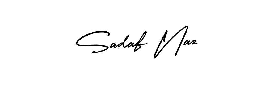 This is the best signature style for the Sadaf Naz name. Also you like these signature font (AmerikaSignatureDemo-Regular). Mix name signature. Sadaf Naz signature style 3 images and pictures png