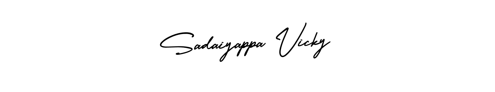 How to make Sadaiyappa Vicky name signature. Use AmerikaSignatureDemo-Regular style for creating short signs online. This is the latest handwritten sign. Sadaiyappa Vicky signature style 3 images and pictures png