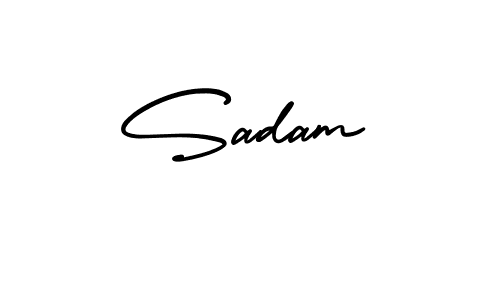 How to make Sadam name signature. Use AmerikaSignatureDemo-Regular style for creating short signs online. This is the latest handwritten sign. Sadam signature style 3 images and pictures png