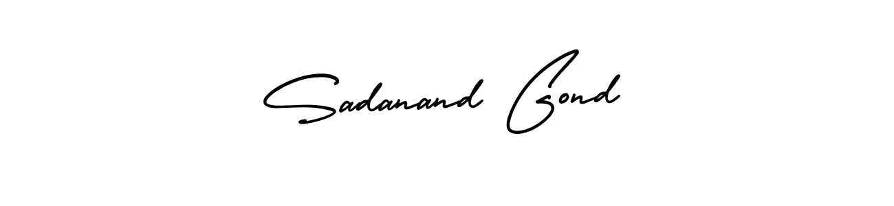 How to Draw Sadanand Gond signature style? AmerikaSignatureDemo-Regular is a latest design signature styles for name Sadanand Gond. Sadanand Gond signature style 3 images and pictures png