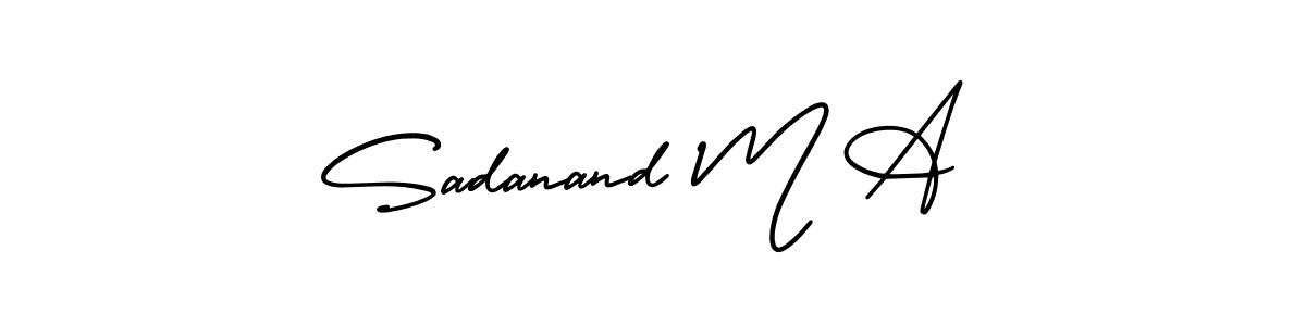 Also You can easily find your signature by using the search form. We will create Sadanand M A name handwritten signature images for you free of cost using AmerikaSignatureDemo-Regular sign style. Sadanand M A signature style 3 images and pictures png