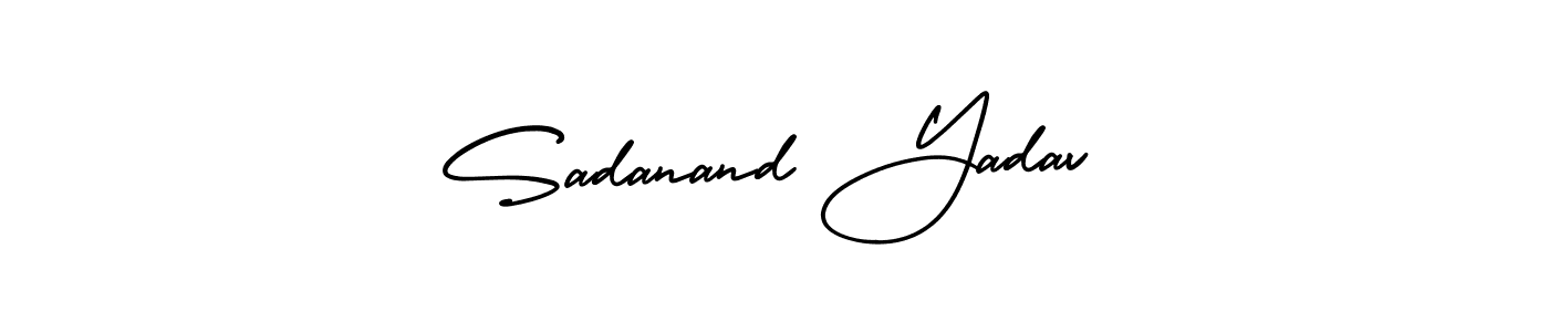 The best way (AmerikaSignatureDemo-Regular) to make a short signature is to pick only two or three words in your name. The name Sadanand Yadav include a total of six letters. For converting this name. Sadanand Yadav signature style 3 images and pictures png