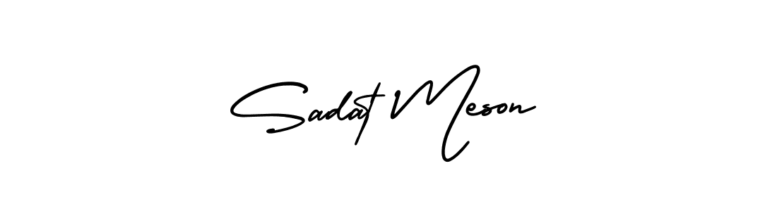 This is the best signature style for the Sadat Meson name. Also you like these signature font (AmerikaSignatureDemo-Regular). Mix name signature. Sadat Meson signature style 3 images and pictures png