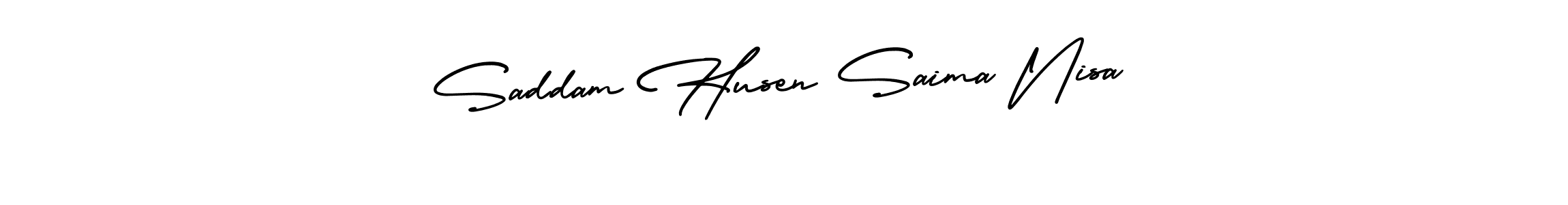 Use a signature maker to create a handwritten signature online. With this signature software, you can design (AmerikaSignatureDemo-Regular) your own signature for name Saddam Husen Saima Nisa. Saddam Husen Saima Nisa signature style 3 images and pictures png