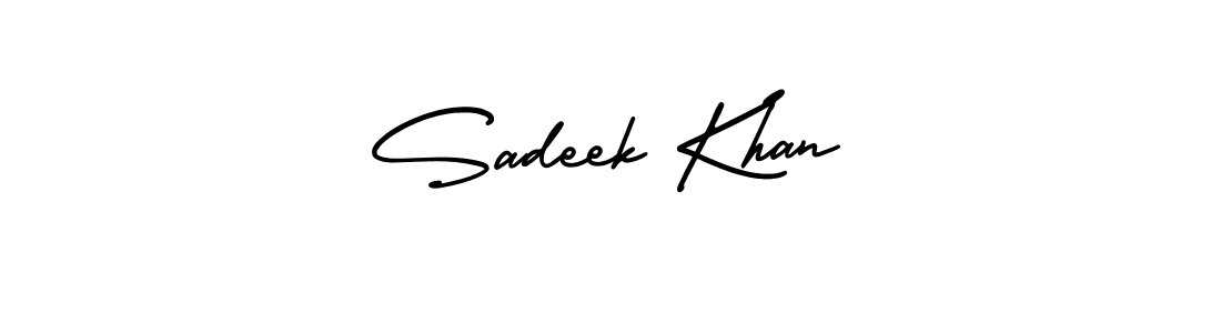 Make a beautiful signature design for name Sadeek Khan. With this signature (AmerikaSignatureDemo-Regular) style, you can create a handwritten signature for free. Sadeek Khan signature style 3 images and pictures png