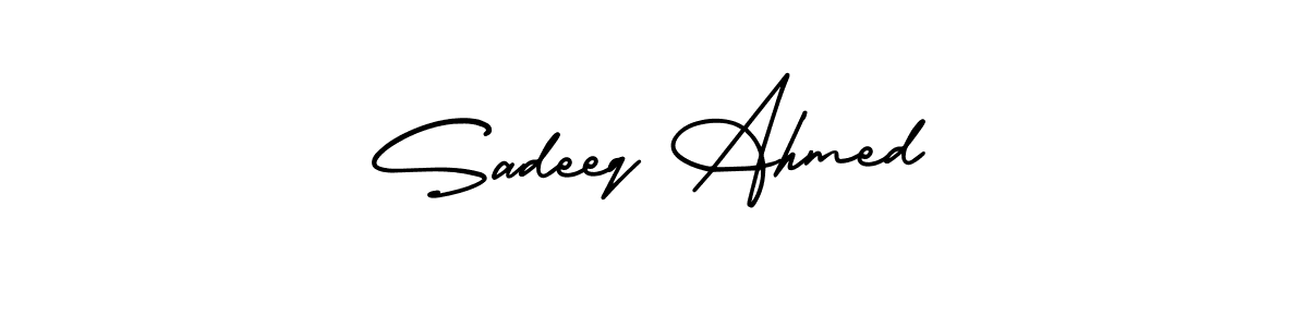 Make a short Sadeeq Ahmed signature style. Manage your documents anywhere anytime using AmerikaSignatureDemo-Regular. Create and add eSignatures, submit forms, share and send files easily. Sadeeq Ahmed signature style 3 images and pictures png