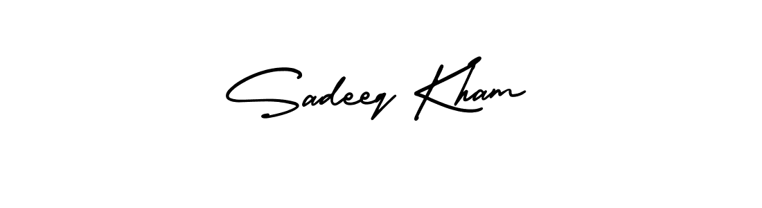 if you are searching for the best signature style for your name Sadeeq Kham. so please give up your signature search. here we have designed multiple signature styles  using AmerikaSignatureDemo-Regular. Sadeeq Kham signature style 3 images and pictures png