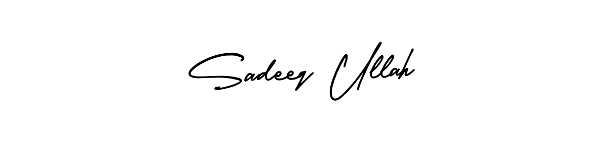 You should practise on your own different ways (AmerikaSignatureDemo-Regular) to write your name (Sadeeq Ullah) in signature. don't let someone else do it for you. Sadeeq Ullah signature style 3 images and pictures png