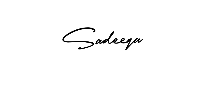 Sadeeqa stylish signature style. Best Handwritten Sign (AmerikaSignatureDemo-Regular) for my name. Handwritten Signature Collection Ideas for my name Sadeeqa. Sadeeqa signature style 3 images and pictures png