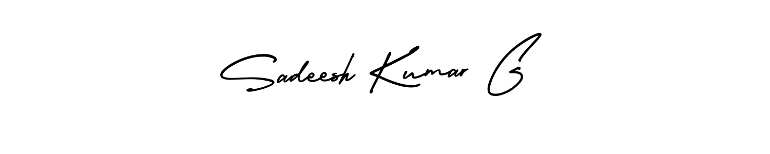 if you are searching for the best signature style for your name Sadeesh Kumar G. so please give up your signature search. here we have designed multiple signature styles  using AmerikaSignatureDemo-Regular. Sadeesh Kumar G signature style 3 images and pictures png