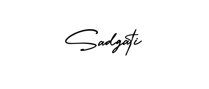 How to make Sadgati signature? AmerikaSignatureDemo-Regular is a professional autograph style. Create handwritten signature for Sadgati name. Sadgati signature style 3 images and pictures png