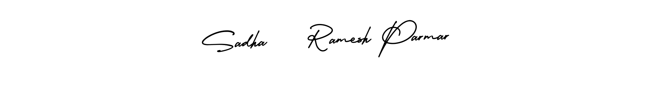 How to make Sadha    Ramesh Parmar name signature. Use AmerikaSignatureDemo-Regular style for creating short signs online. This is the latest handwritten sign. Sadha    Ramesh Parmar signature style 3 images and pictures png