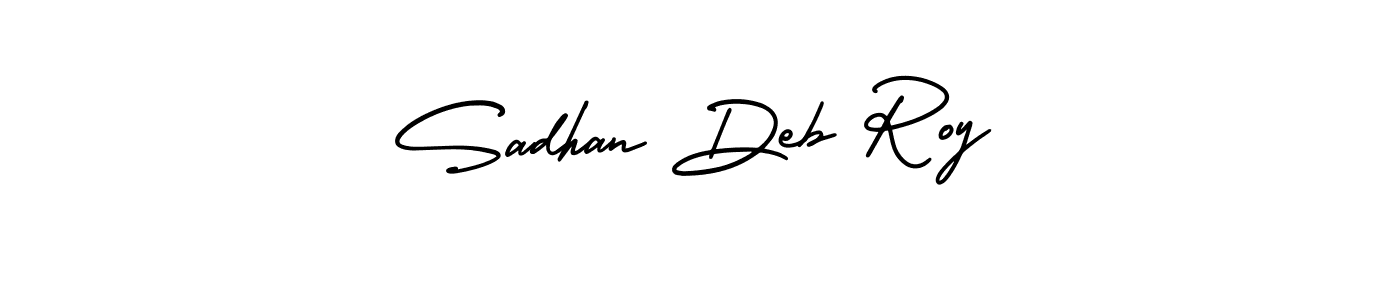 How to make Sadhan Deb Roy name signature. Use AmerikaSignatureDemo-Regular style for creating short signs online. This is the latest handwritten sign. Sadhan Deb Roy signature style 3 images and pictures png