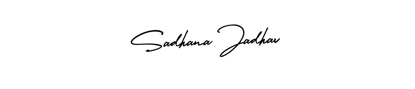 if you are searching for the best signature style for your name Sadhana Jadhav. so please give up your signature search. here we have designed multiple signature styles  using AmerikaSignatureDemo-Regular. Sadhana Jadhav signature style 3 images and pictures png