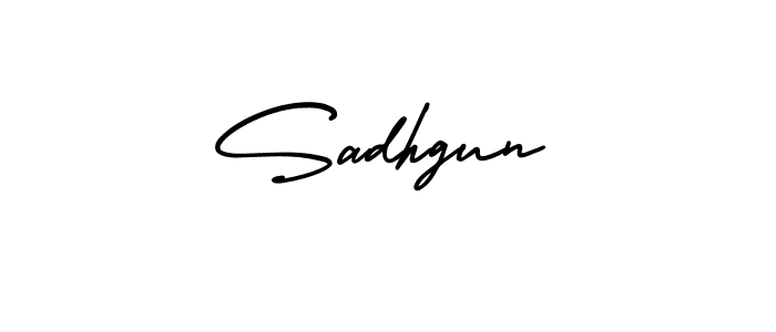 Sadhgun stylish signature style. Best Handwritten Sign (AmerikaSignatureDemo-Regular) for my name. Handwritten Signature Collection Ideas for my name Sadhgun. Sadhgun signature style 3 images and pictures png