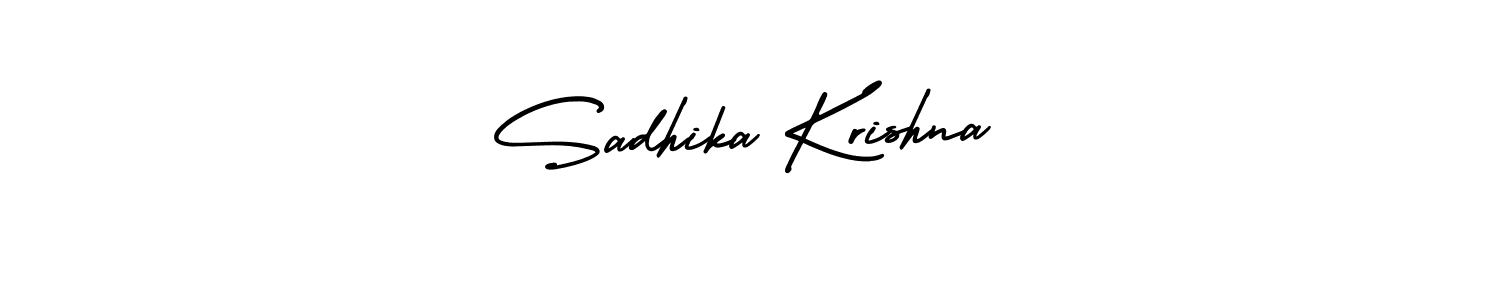 How to Draw Sadhika Krishna signature style? AmerikaSignatureDemo-Regular is a latest design signature styles for name Sadhika Krishna. Sadhika Krishna signature style 3 images and pictures png