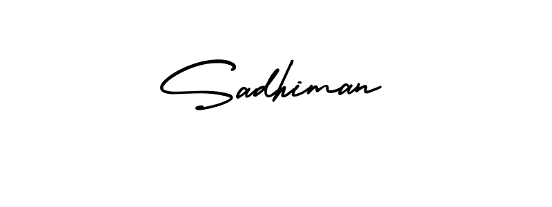 How to make Sadhiman signature? AmerikaSignatureDemo-Regular is a professional autograph style. Create handwritten signature for Sadhiman name. Sadhiman signature style 3 images and pictures png