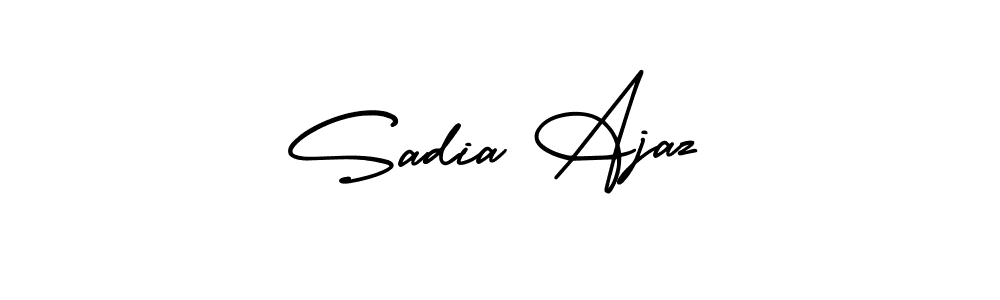 This is the best signature style for the Sadia Ajaz name. Also you like these signature font (AmerikaSignatureDemo-Regular). Mix name signature. Sadia Ajaz signature style 3 images and pictures png