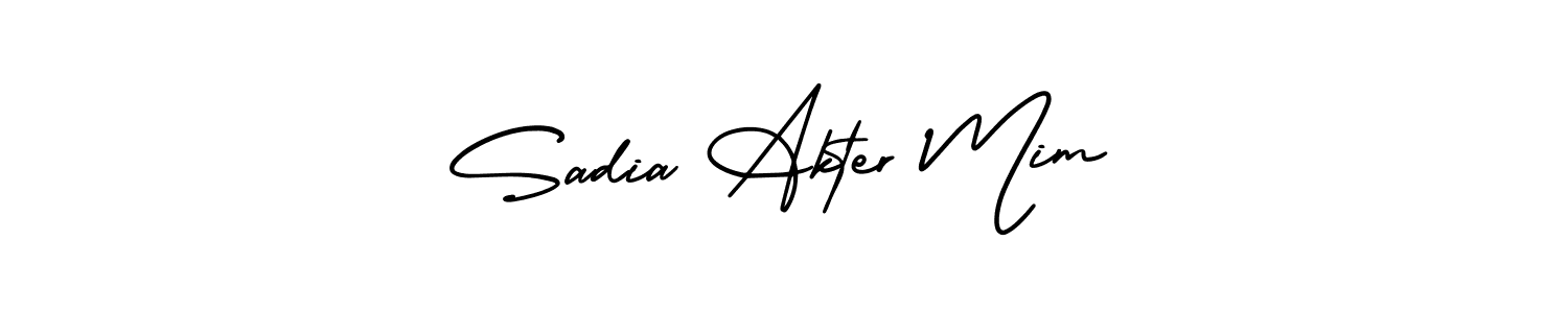 Similarly AmerikaSignatureDemo-Regular is the best handwritten signature design. Signature creator online .You can use it as an online autograph creator for name Sadia Akter Mim. Sadia Akter Mim signature style 3 images and pictures png