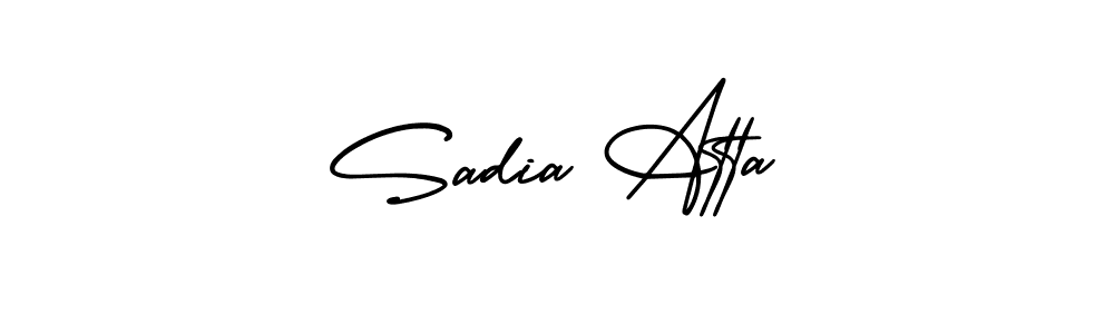 This is the best signature style for the Sadia Atta name. Also you like these signature font (AmerikaSignatureDemo-Regular). Mix name signature. Sadia Atta signature style 3 images and pictures png