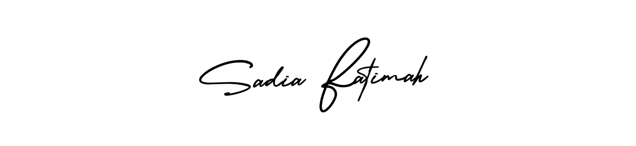 This is the best signature style for the Sadia Fatimah name. Also you like these signature font (AmerikaSignatureDemo-Regular). Mix name signature. Sadia Fatimah signature style 3 images and pictures png
