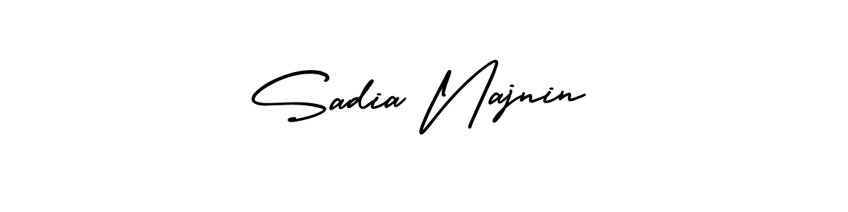 Sadia Najnin stylish signature style. Best Handwritten Sign (AmerikaSignatureDemo-Regular) for my name. Handwritten Signature Collection Ideas for my name Sadia Najnin. Sadia Najnin signature style 3 images and pictures png