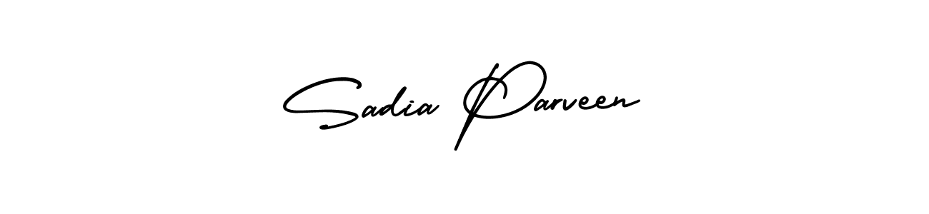 if you are searching for the best signature style for your name Sadia Parveen. so please give up your signature search. here we have designed multiple signature styles  using AmerikaSignatureDemo-Regular. Sadia Parveen signature style 3 images and pictures png