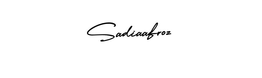 How to make Sadiaafroz name signature. Use AmerikaSignatureDemo-Regular style for creating short signs online. This is the latest handwritten sign. Sadiaafroz signature style 3 images and pictures png