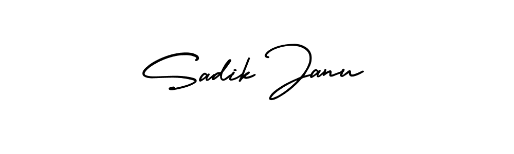 AmerikaSignatureDemo-Regular is a professional signature style that is perfect for those who want to add a touch of class to their signature. It is also a great choice for those who want to make their signature more unique. Get Sadik Janu name to fancy signature for free. Sadik Janu signature style 3 images and pictures png