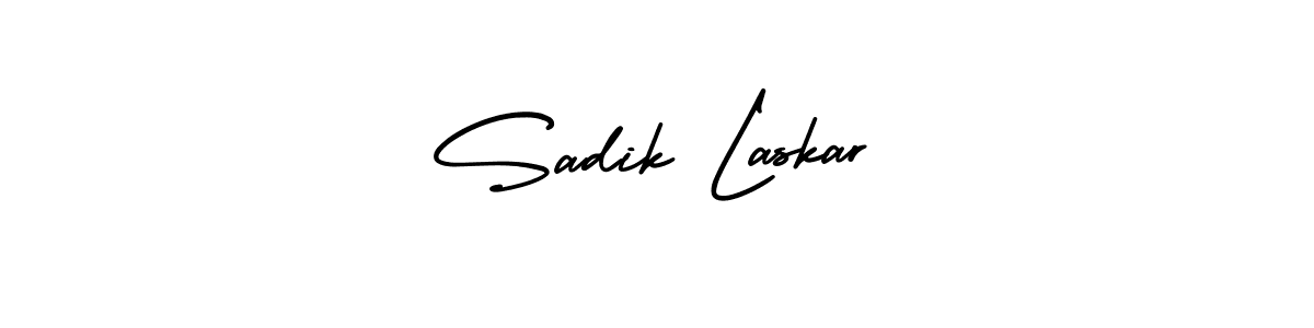 How to Draw Sadik Laskar signature style? AmerikaSignatureDemo-Regular is a latest design signature styles for name Sadik Laskar. Sadik Laskar signature style 3 images and pictures png