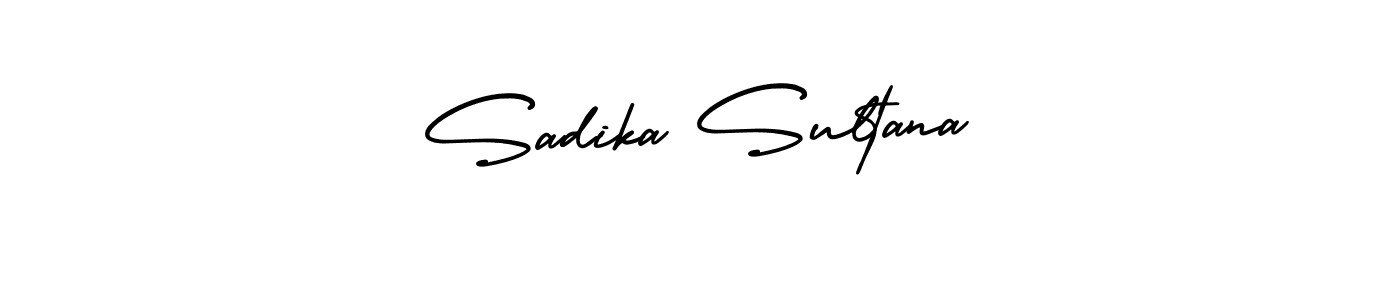 How to make Sadika Sultana name signature. Use AmerikaSignatureDemo-Regular style for creating short signs online. This is the latest handwritten sign. Sadika Sultana signature style 3 images and pictures png
