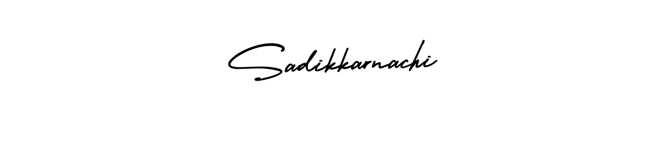 How to make Sadikkarnachi name signature. Use AmerikaSignatureDemo-Regular style for creating short signs online. This is the latest handwritten sign. Sadikkarnachi signature style 3 images and pictures png