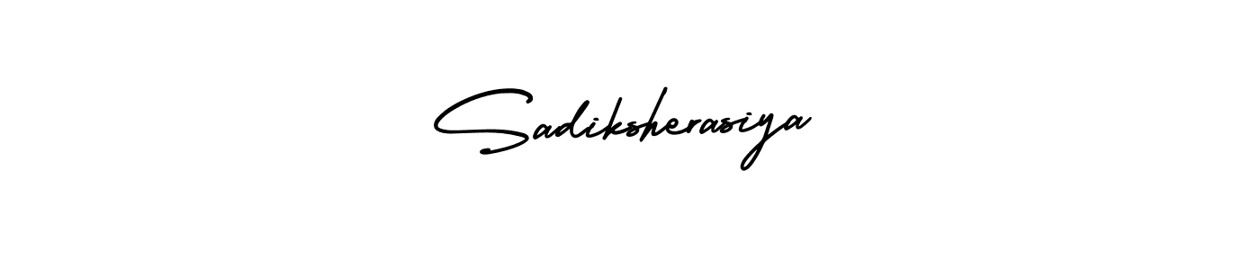 Design your own signature with our free online signature maker. With this signature software, you can create a handwritten (AmerikaSignatureDemo-Regular) signature for name Sadiksherasiya. Sadiksherasiya signature style 3 images and pictures png