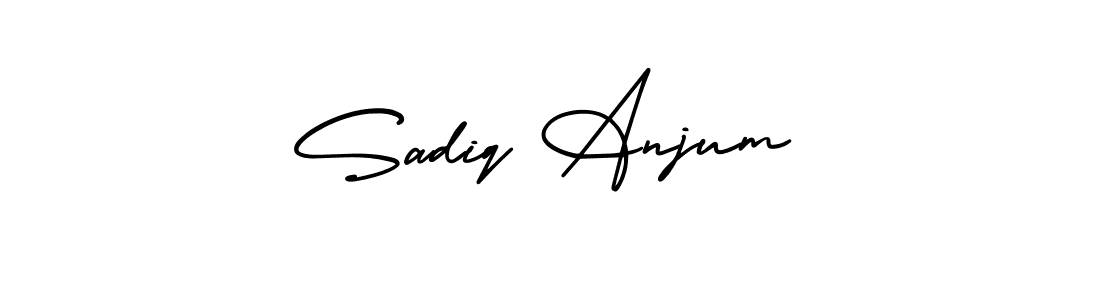 Make a beautiful signature design for name Sadiq Anjum. With this signature (AmerikaSignatureDemo-Regular) style, you can create a handwritten signature for free. Sadiq Anjum signature style 3 images and pictures png
