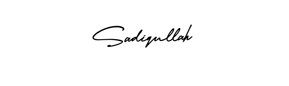 How to make Sadiqullah name signature. Use AmerikaSignatureDemo-Regular style for creating short signs online. This is the latest handwritten sign. Sadiqullah signature style 3 images and pictures png