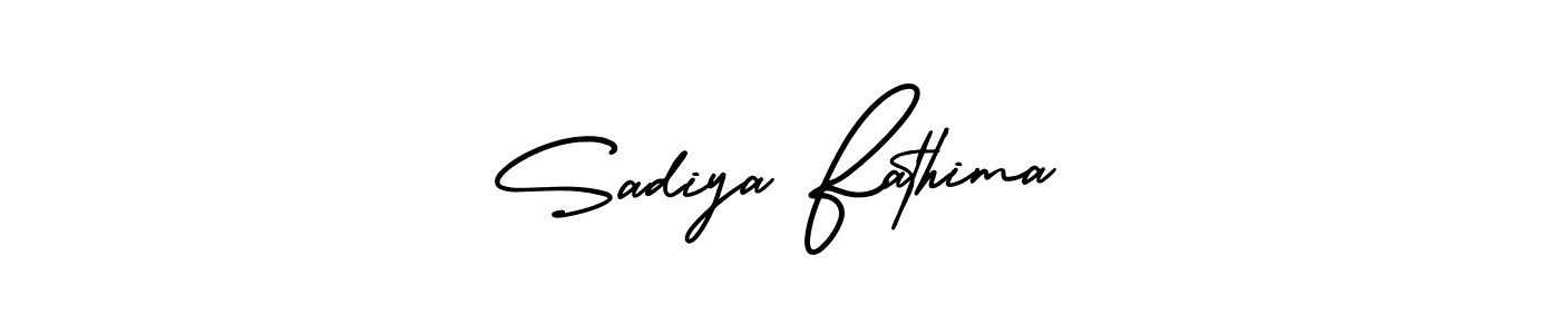 Create a beautiful signature design for name Sadiya Fathima. With this signature (AmerikaSignatureDemo-Regular) fonts, you can make a handwritten signature for free. Sadiya Fathima signature style 3 images and pictures png